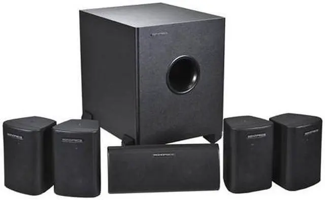 Alt view image 12 of 17 - Monoprice 5.1 Channel Home Theater Satellite Speakers And Subwoofer - Black