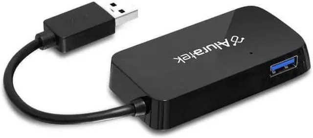 Alt view image 2 of 2 - Aluratek AUH2304Fb Aluratek 4-Port USB 3.0 SuperSpeed Hub with Attached Cable (AUH2304F)