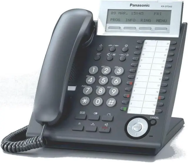 Alt view image 4 of 6 - Panasonic KX-DT343-B-R Digital Corded Phone W/ 3-Line Backlit LCD Display And Bluetooth Module Compatibility
