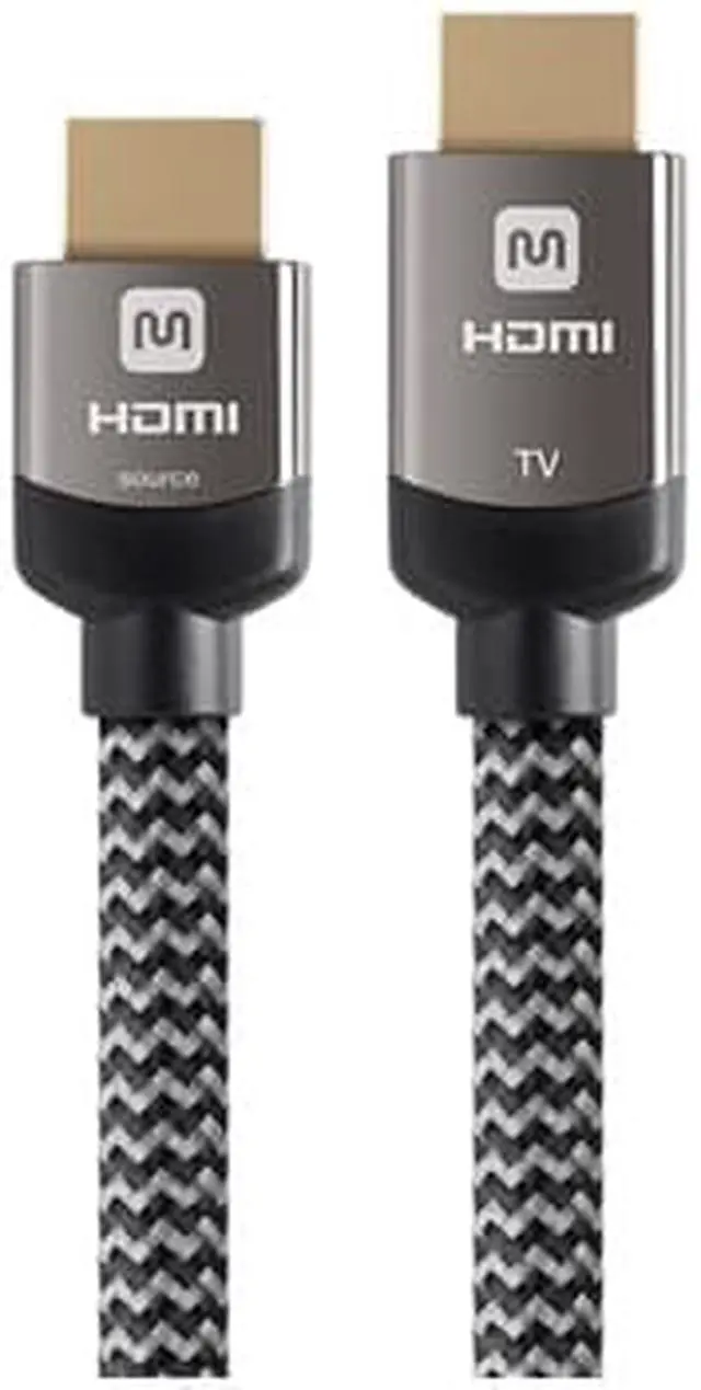 Alt view image 11 of 20 - Monoprice Braided HDMI Cable - 50 Feet - Gray | High Speed, Active Chipset, 4K@60Hz, 18Gbps, HDR, 24AWG, YUV, 4:4:4, CL3 - Luxe Series