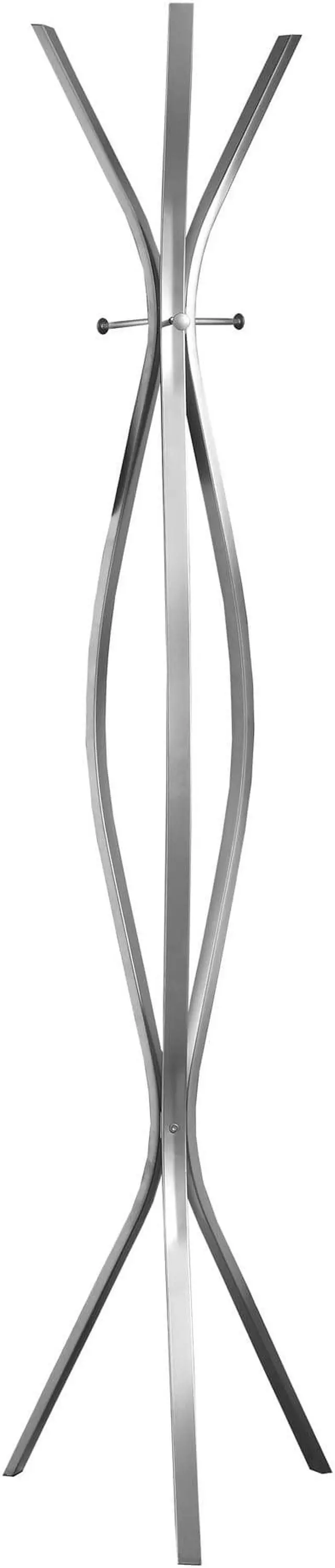Alt view image 3 of 11 - Monarch Specialties I 2015 Silver Metal Contemporary 72 in. Coat Rack