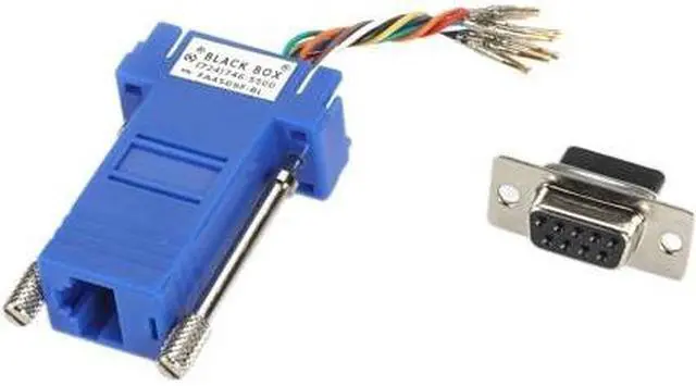 Alt view image 7 of 7 - Black Box DB9 Colored Modular Adapter (Unassembled), Female to RJ-45, 8-Wire, Blue