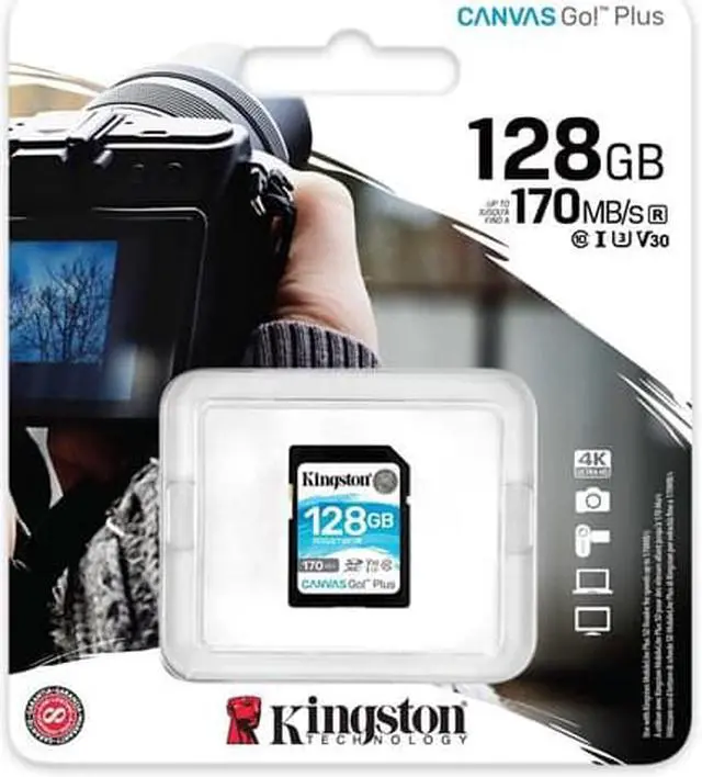 Alt view image 12 of 20 - Kingston Canvas Go! Plus 128 Gb Class 10/Uhs-I (U3) Sdxc