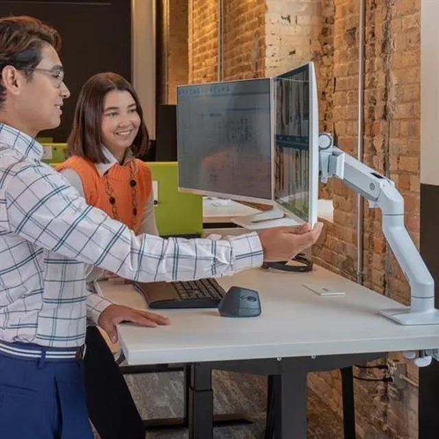 Alt view image 8 of 11 - ERGOTRON 45-476-216 HX DESK DUAL MONITOR ARM BRIGHT WHITE