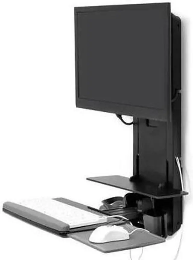 Alt view image 6 of 11 - ERGOTRON 61-080-085 StyleView Sit-Stand Vertical Lift, Patient Room (Black)