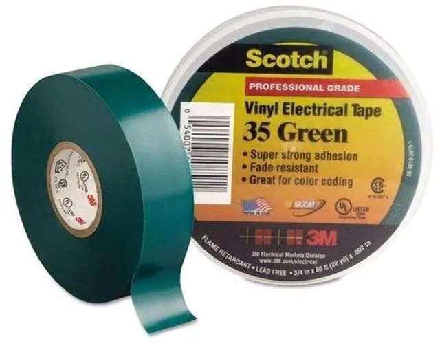 Alt view image 8 of 9 - 3M 10851 Scotch #35 Electrical Tape, 3/4-Inch by 66-Foot by 0.007-Inch, Green - OEM