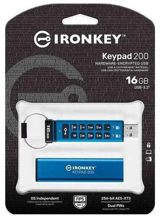 Alt view image 5 of 12 - Kingston Ironkey Keypad 200 16GB Encrypted USB