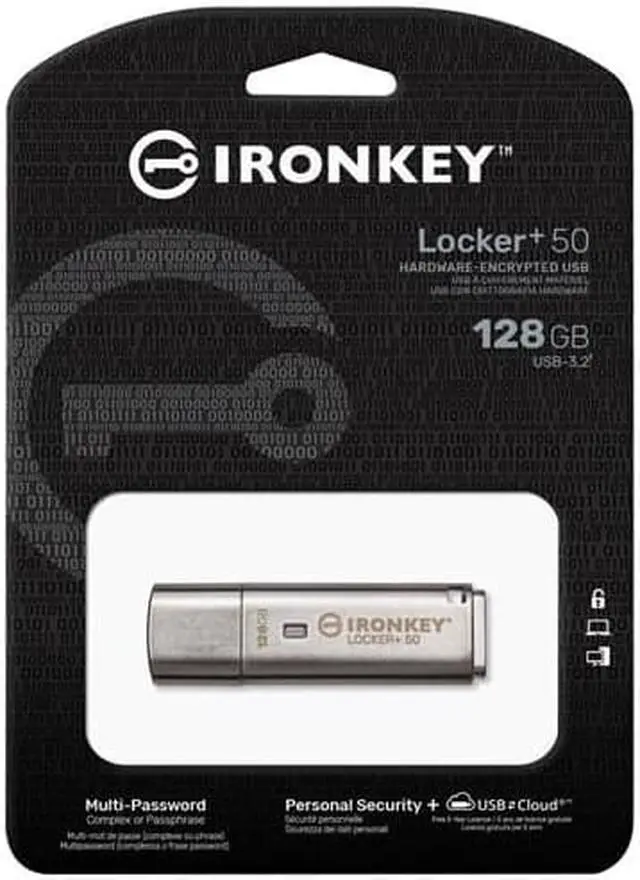 Alt view image 12 of 13 - IronKey Locker+ 50 USB Flash Drive IKLP50128GB
