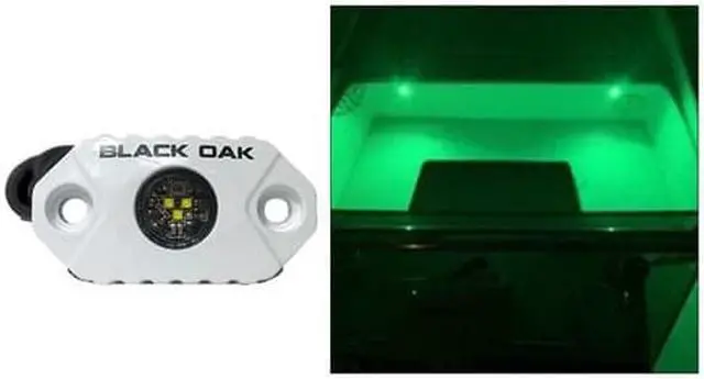 Main image of Black Oak LED Rock Accent Light - Green - White Housing Rock Accent Light - Green - White Housing