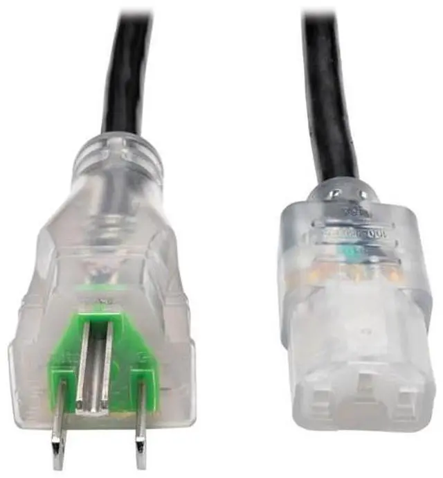 Alt view image 12 of 15 - Tripp Lite Model P006-015-HG13CL 15 ft. Hospital-Grade Computer Power Cord with Clear Plugs, 13A, 16 AWG (NEMA 5-15P to IEC-320-C13)