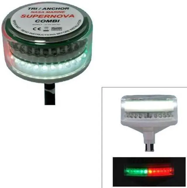 Alt view image 8 of 9 - Clipper Supernova Combi LED Tricolor Masthead Anchor Light