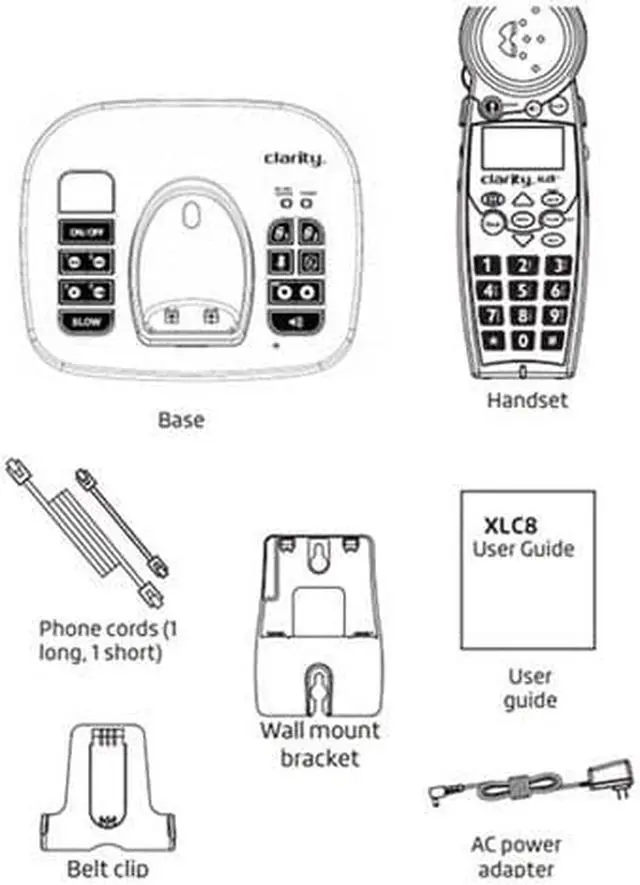 Alt view image 9 of 11 - Clarity XLC8 59871.001 Amplified Cordless Phone w/ Voicemail Indicator & Display