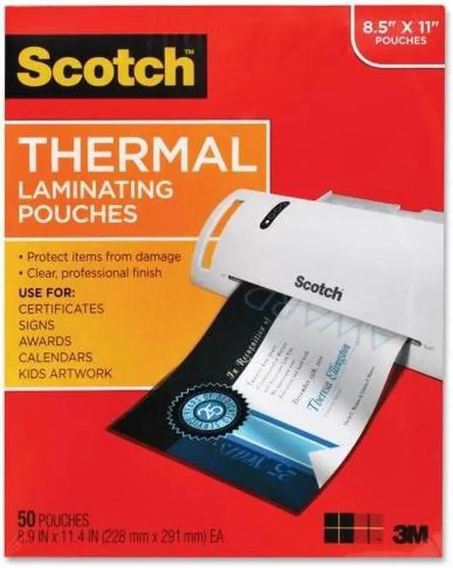 Alt view image 11 of 16 - Scotch Letter Size Thermal Laminating Pouches 3 mil 11 1/2 x 9 50/Pack TP385450