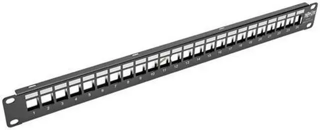Alt view image 12 of 13 - Tripp Lite 1U Patch Panel Rackmount 24-Port Shielded Blank Keystone, Multimedia, RJ45 Ethernet, USB, HDMI Cat5e Cat6 (N062-024-KJ-SH)