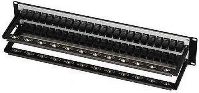 Alt view image 12 of 12 - CAT5E FEED-THROUGH PATCH PANEL - 2U, SHIELDED, 48-PORT, GSA, TAA