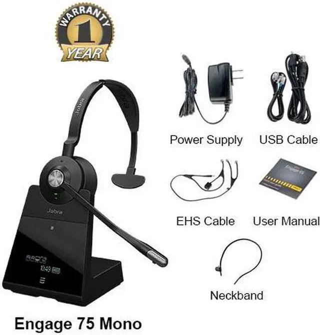 Alt view image 5 of 5 - Jabra Engage 75 Mono with EHS Alcatel 14201-36 Jabra Engage 75 Mono