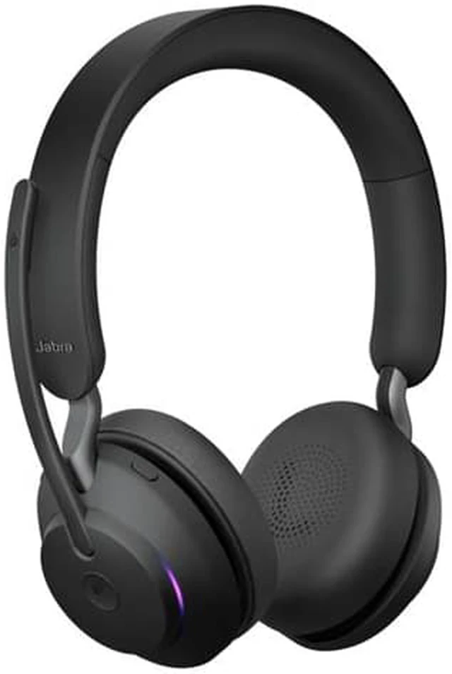 Alt view image 4 of 5 - Jabra Evolve2 65 MS Stereo Headset with Charging Stand USB-C-Black Evolve2 65 MS Stereo Wireless Headset