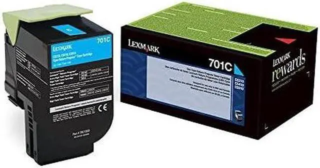 Alt view image 10 of 14 - Lexmark (701C) Cyan Return Program Toner Cartridge (1 000 Yield) 70C10C0