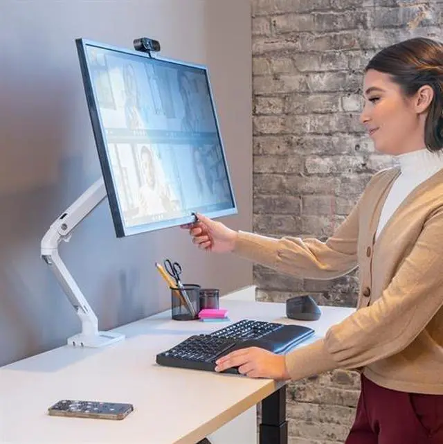 Alt view image 17 of 20 - Ergotron 45-486-216 Mxv Desk Monitor Arm - Adjustable Arm For Monitor (Low Profile) - White - Screen Size: Up To 34 Inch - Desk-Mountable