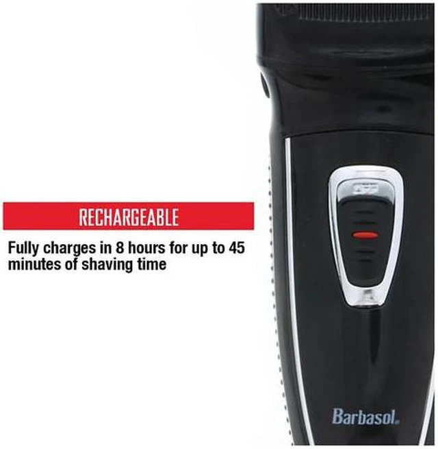 Alt view image 8 of 11 - Barbasol CBF12001BLK Foil Rechargeable Razor