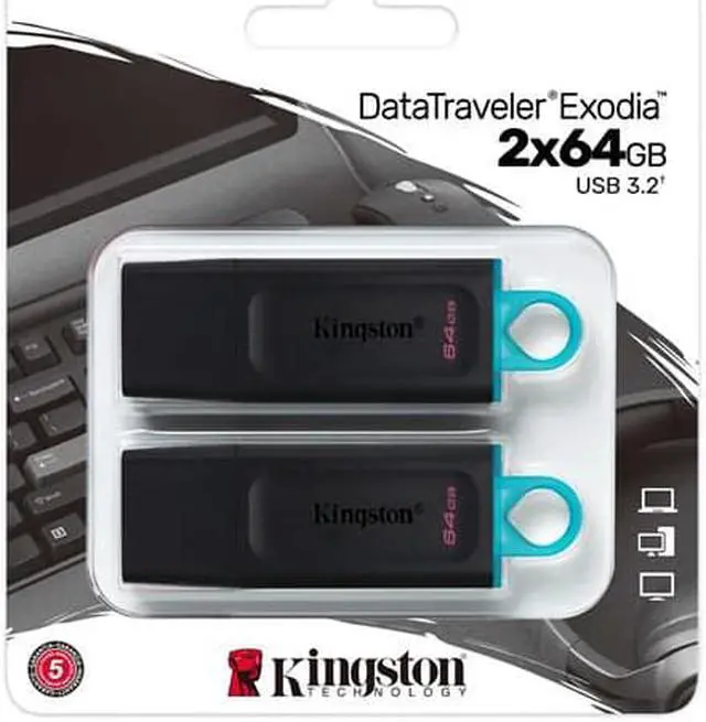 Alt view image 12 of 12 - Kingston DataTraveler Exodia 64GB USB 3.2 Gen 1 Flash Drive DTX64GB2P