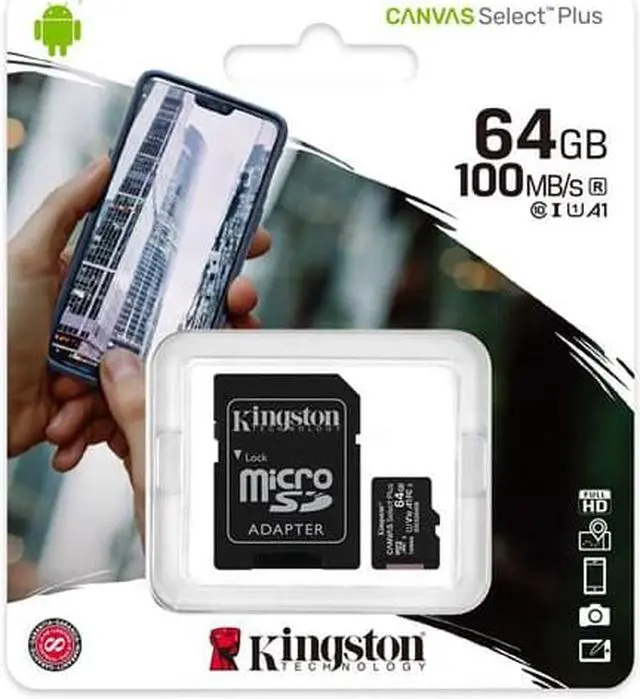 Alt view image 19 of 20 - Kingston Canvas Select Plus 64GB Micro SD Card and SD Adapter SDCS2/64GB