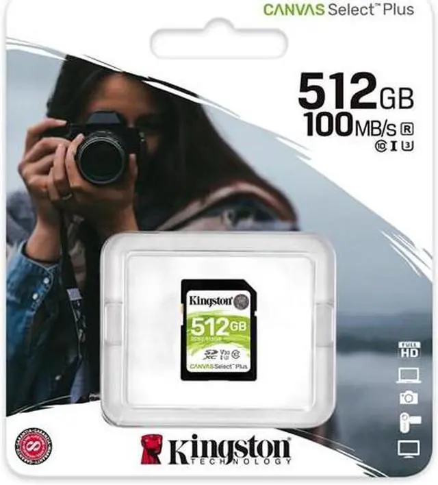 Alt view image 12 of 12 - Kingston - SDS2/512GB - Kingston Canvas Select Plus 512 GB Class 10/UHS-I (U3) SDXC - 100 MB/s Read - 85 MB/s Write -