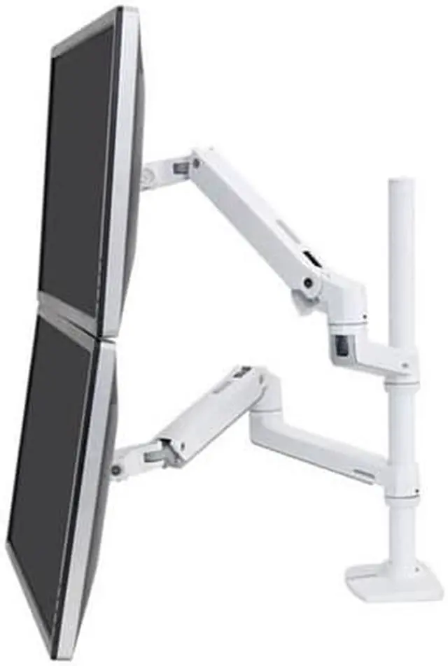Alt view image 4 of 20 - LX DUAL STACKING ARM, TALL POLE, BRIGHT WHITE, GRAY ACCENTS