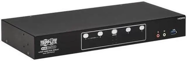 Alt view image 11 of 11 - Tripp Lite B006-HD2UA4 HDMI Dual-Display KVM Switch - 1 Computer(s) - 4096 x 2160 - 50 Hz, 60 Hz - 1 x Network (RJ-45) - 8 x USB - 10 x HDMI - Desktop, Rack-mountable