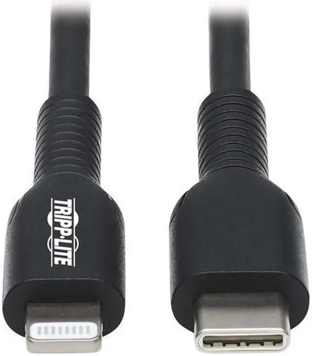 Alt view image 5 of 12 - Tripp Lite USB-C to Lightning Sync-Charge Cable (M-M), MFi Certified, Black, 2 m (6.6 ft.)
