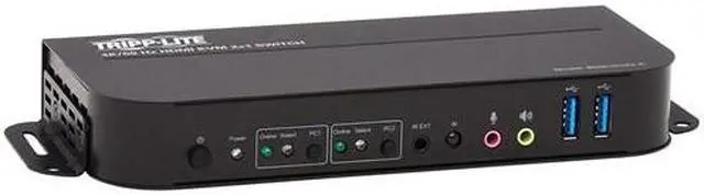 Alt view image 17 of 19 - TRIPP LITE B005-HUA2-K 2-Port HDMI/USB KVM Switch - 4K 60 Hz, HDR, HDCP 2.2, IR, USB Sharing, USB 3.0 Cables