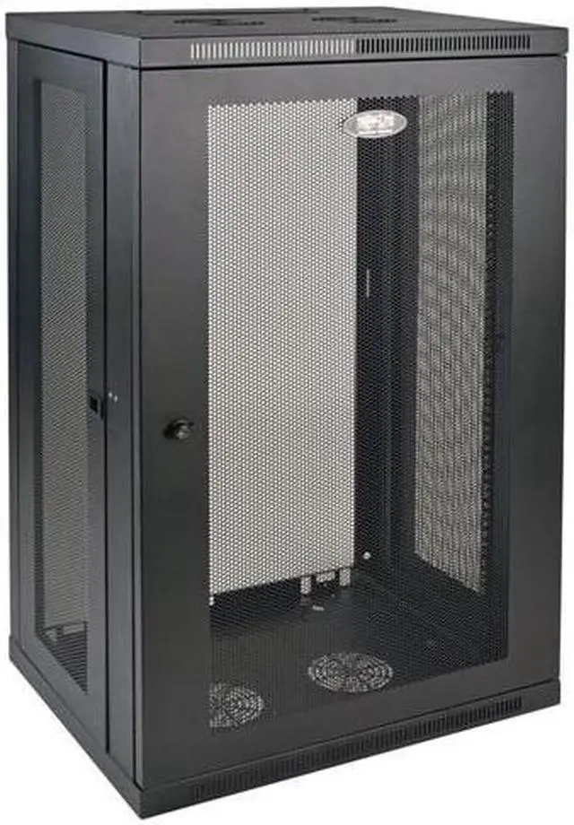 Alt view image 12 of 20 - Tripp Lite 21U Low-Profile Switch-Depth Wall-Mount Rack Enclosure Server Cabinet (SRW21U)