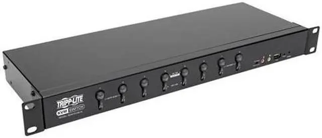 Alt view image 11 of 11 - DisplayPort / USB KVM Switch 8-Port Audio/Video 4K 60Hz 1URM