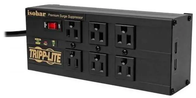 Alt view image 15 of 16 - TRIPP LITE IBAR6ULTRAUSBB 10.0 Feet 6 Outlets 3840 Joules Surge Protector