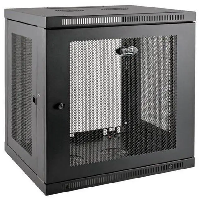 Alt view image 16 of 20 - Tripp Lite 12U Wall Mount Rack Enclosure Server Cabinet Low Profile Deep
