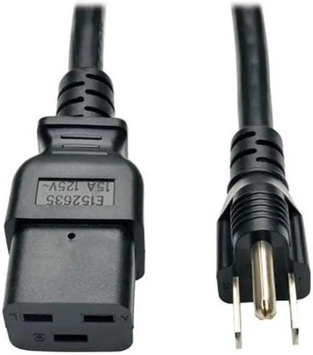 Alt view image 2 of 10 - Tripp Lite Model P034-008 8 ft. Heavy-Duty Power Adapter Cord, 15A, 14AWG (IEC-320-C19 to NEMA 5-15P), 8-ft