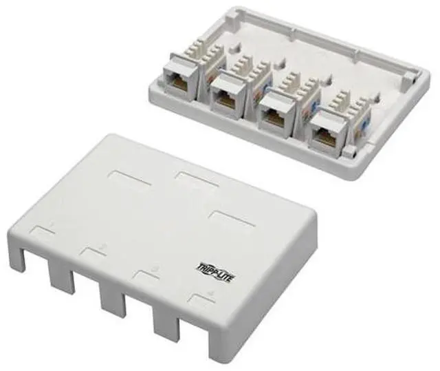 Alt view image 17 of 17 - Tripp Lite Cat6 Surface-Mount Box 4-Port Unshielded 110 Idc Punchdown Rj45