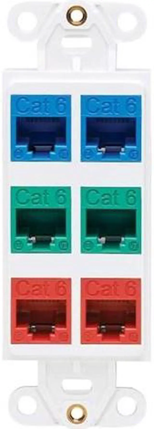 Alt view image 12 of 13 - Tripp Lite Center Plate Insert Decora Style - Vertical 6 Ports