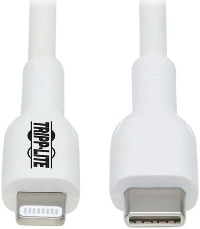 Alt view image 9 of 16 - Tripp Lite Safe-IT M102AB-02M-WH Lightning-USB-C Data Transfer Cable