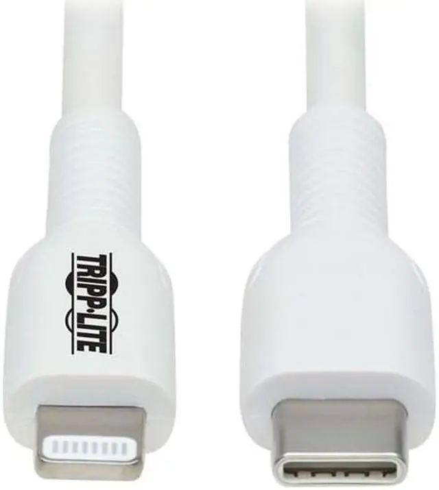 Alt view image 5 of 8 - Tripp Lite USB-C to Lightning Sync-Charge Cable (M-M), MFi Certified, White, 1 m (3.3 ft.)