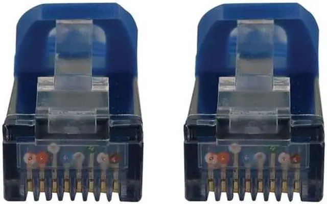 Alt view image 7 of 9 - Tripp Lite Cat6a 10G Snagless Shielded Slim STP Ethernet Cable (RJ45 M/M), PoE, Blue, 15 ft. (4.6 m) - 15 ft Category 6a Network Cable for Network Device, Server, Switch, Router, Hub, Printer, Compute