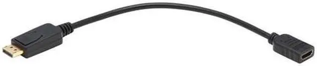 Alt view image 20 of 20 - Tripp Lite 1ft P136-001 DisplayPort To HDMI Video Adapter Converter Black