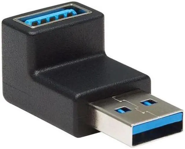 Alt view image 10 of 11 - Tripp Lite USB 3.0 SuperSpeed Adapter - USB-A to USB-A, M/F, Down Angle, Black
