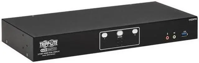 Alt view image 14 of 14 - Tripp Lite B006-HD2UA2 HDMI Dual-Display KVM Switch - 1 Computer(s) - 4096 x 2160 - 50 Hz, 60 Hz - 1 x Network (RJ-45) - 6 x USB - 5 x HDMI - Desktop, Rack-mountable
