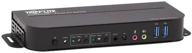Alt view image 17 of 19 - TRIPP LITE B005-DPUA2-K 2-Port DisplayPort/USB KVM Switch - 4K 60 Hz, HDR, HDCP 2.2, IR, DP 1.4, USB Sharing, USB 3.0 Cables