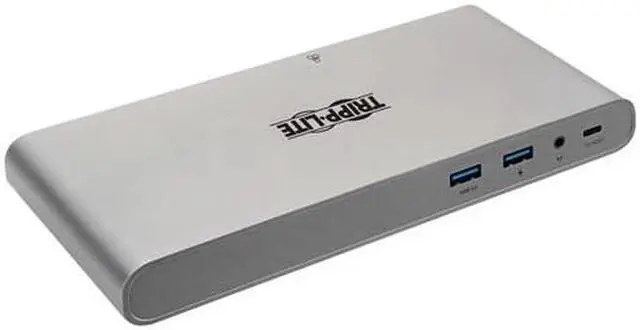 Alt view image 7 of 8 - Tripp Lite U442-DOCK4-INT Docking Station - for TV/Monitor/Projector/Notebook/Tablet/Desktop PC - 100 W - USB Type C - 3 Displays Supported - 4K - 1920 x 1080, 3840 x 2160, 1280 x 720 - 2 x USB 3.0 -