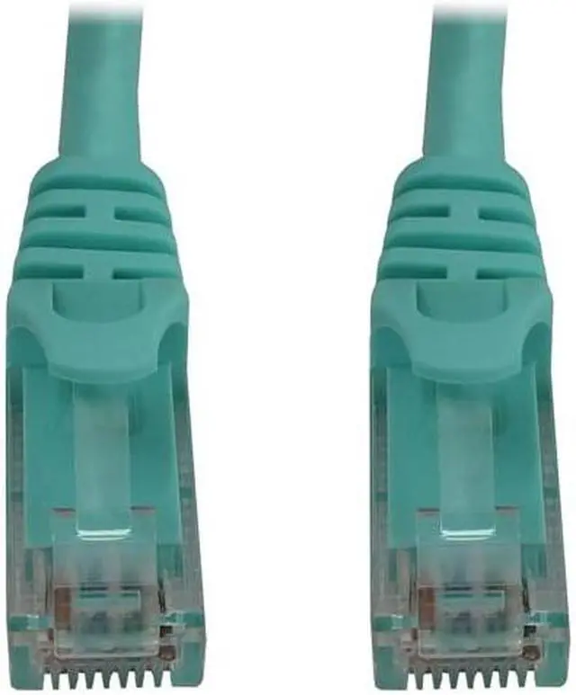Alt view image 6 of 9 - Tripp Lite Cat6a 10G Snagless Molded UTP Ethernet Cable (RJ45 M/M), PoE, Aqua, 2 ft. (0.6 m) - 2 ft Category 6a Network Cable for Network Device, Switch, Patch Panel, Server, Router, Hub, Printer, Com