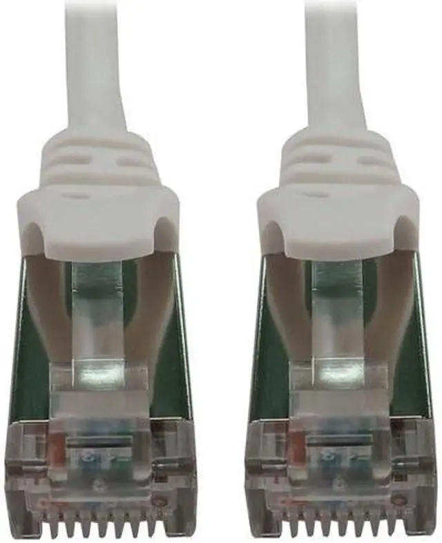Alt view image 6 of 12 - Tripp Lite Cat6a 10G Snagless Shielded Slim STP Ethernet Cable (RJ45 M/M), PoE, White, 15 ft. (4.6 m) - 15 ft Category 6a Network Cable for Network Device, Server, Switch, Router, Hub, Printer, Comput