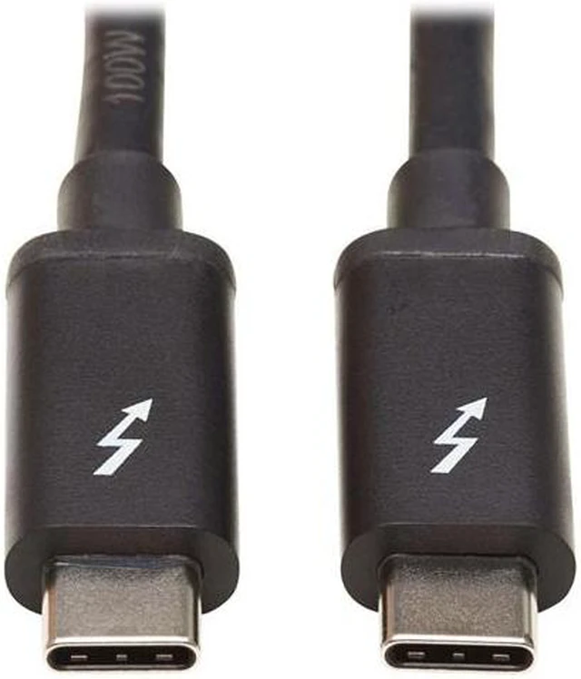 Alt view image 3 of 5 - Tripp Lite Model MTB3-02M-5A-B Thunderbolt 3 Passive Cable - 20 Gbps, 5A 100W Power Delivery, 4K/60 Hz, 2m (6.6 ft.), Black Male to Male