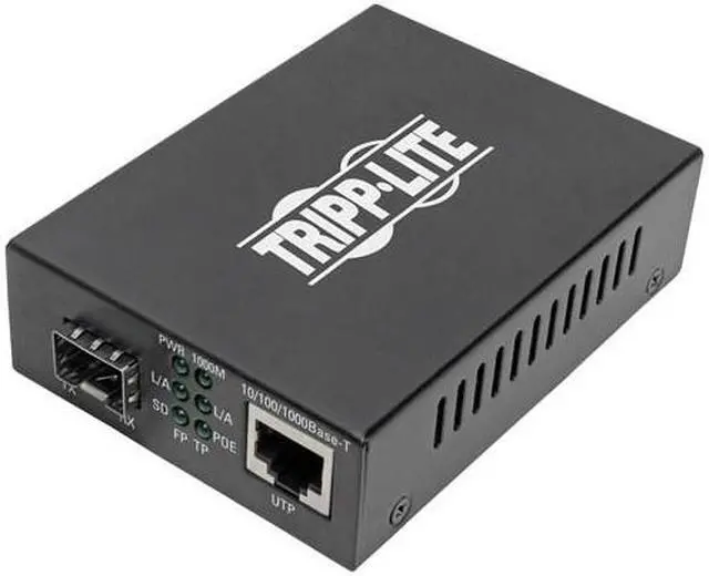 Alt view image 17 of 17 - Tripp Lite Gigabit SFP Fiber to Ethernet Media Converter, POE+ - 10/100/1000 Mbps